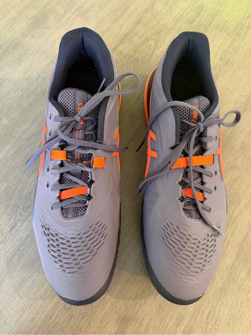 ASICS Men’s Gel-Resolution X Tennis Shoe Greyish Purple/Nova Orange Size 12.5